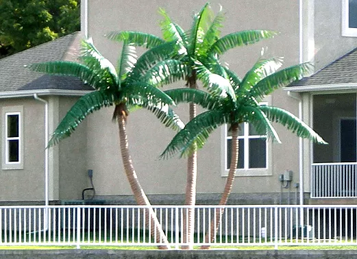 Large artificial palm trees