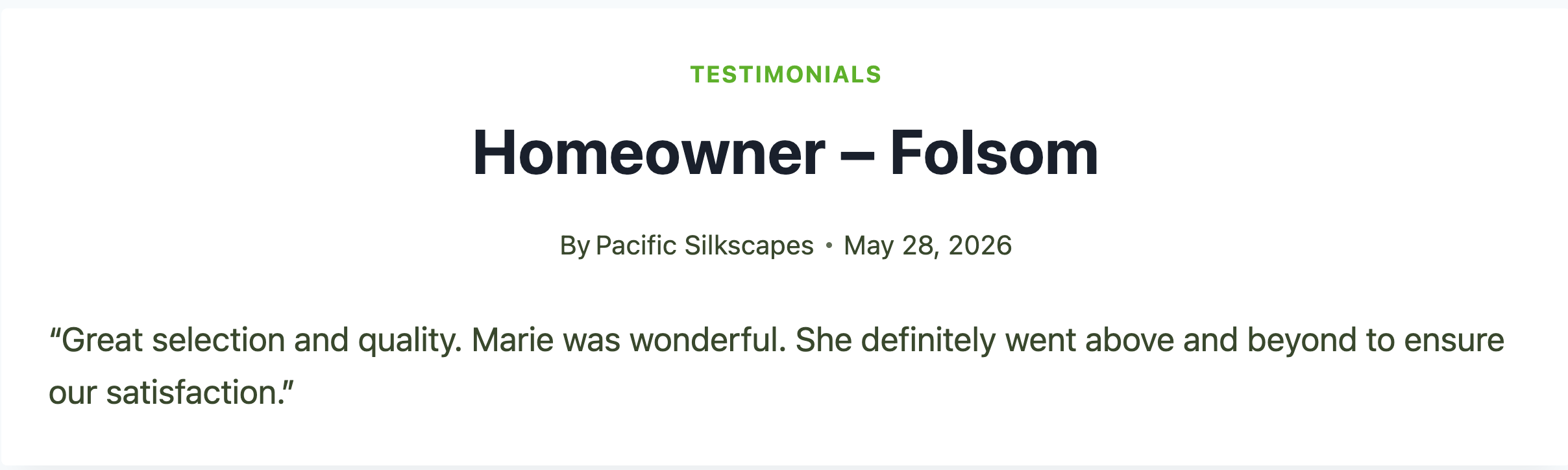 Testimonial Homeowner